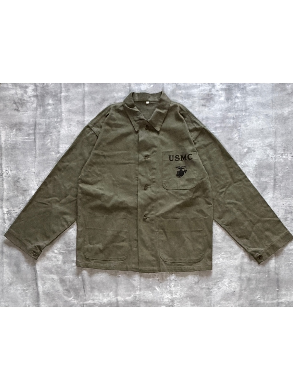 WW2 USMC Military Olive Green Cotton Jacket Size 42 Pocket
